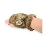 Mitaines Tricot Élégantes avec Nœud Doré | Accessoire Mode Hiver Femme