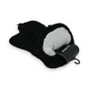 Gestrickte Handschuhe Schwarz & Burgunderroter Knoten | Elegantes Winter-Modeaccessoire für Damen