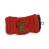Mitaines tricotées rouges élégantes avec nœud doré | Accessoire hiver tendance