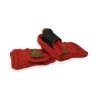 Mitaines tricotées rouges élégantes avec nœud doré | Accessoire hiver tendance