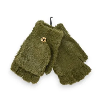 Khaki Convertible Pilou Pilou Mittens