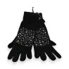 Verzierte Handschuhe Schwarz mit Perlen und Strass