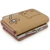 Portefeuille Chat Compact Bicolore Moutarde et Rose | Mode Tendance