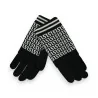 Gants 2-en-1 Motif Géométrique | Accessoire Mode Hiver Noir et Blanc
