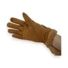Warm Camel Suede Gloves with Fluffy Lining | Trendy Fashion