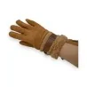 Warm Camel Suede Gloves with Fluffy Lining | Trendy Fashion