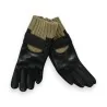 Luvas elegantes 3 materiais preto e taupe
