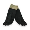 Luvas Elegantes Três Materiais Preto e Taupe - Proteção Estilosa para o Inverno