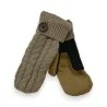 Knitted dual-material mittens