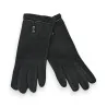 Gants Bi-matière Noirs Doublés Velours - Protection Hivernale Élégante