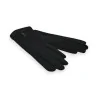 Gants Bi-matière Noirs Doublés Velours - Protection Hivernale Élégante