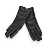 Luvas elegantes pretas de dois materiais