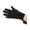 Gants bi-matière noirs avec nœud décoratif | Mode Tendance