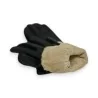 Gants bi-matière noirs avec nœud décoratif | Mode Tendance