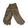 Gants taupe bi-matière avec boutons décoratifs | Accessoire mode hiver élégant
