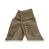 Gants taupe bi-matière avec boutons décoratifs | Accessoire mode hiver élégant