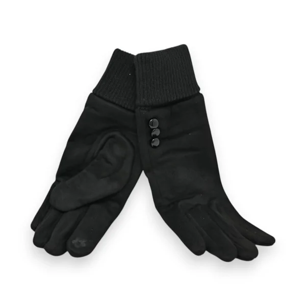 Guantes de doble material en negro
