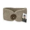 Taupe Strickband mit Holzknopf