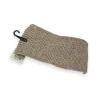 Taupe knit headband with wooden button