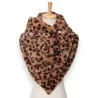 Écharpe Triangle Pilou Léopard Doublée | Accessoire Mode Hiver Femme Tendance