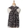 Cachecol leopardo ultra macio cinza e preto