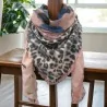 Sciarpa Quadrata Patchwork Leopardata Rosa | Accessorio Moda 4-in-1 | Moda Trendy