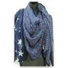 Reversible Square Scarf with Stars & Polka Dots
