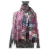 Écharpe Patchwork Réversible Rose | Motifs Floral & Tartan | Mode Tendance