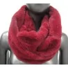 Snood Double Tour Velours Bordeaux - Accessoire Hiver Élégant et Confortable