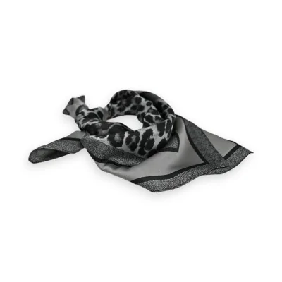 Foulard Carré Léopard Gris...