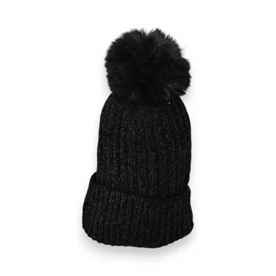 Bonnet Velours Côtelé Noir...