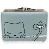 Portefeuille Chat Compact Bleu Ciel - Design Kawaii | Mode Tendance