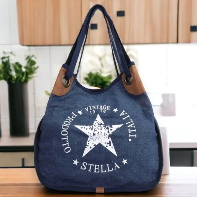 Bolsa Stella Vintage estrela azul marinho