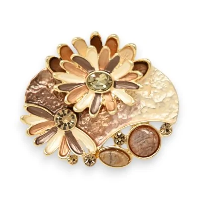 Broche Margarida Outono Dourada