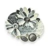 Magnetische Silberne Gänseblümchen-Brosche