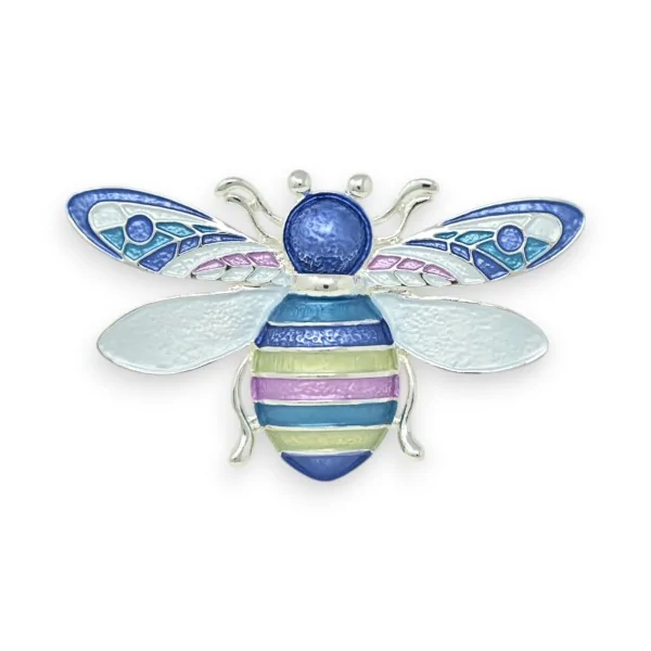 Pastellfarbene emaillierte Bienenbrosche