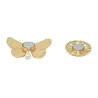 Magnetische Brosche Regenbogen-Schmetterling mit Perle