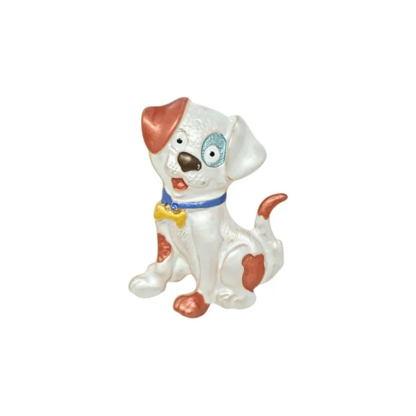 Broche Chiot Blanc et Roux Magnétique