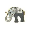 Broche Magnética Elefante Floral Bicolor gris