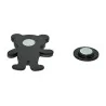 Broche Ours Magnétique Élégante | Accessoire Mode Kawaii Noir et Gris