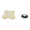 Broche Magnética Urso Bege e Dourado em Resina