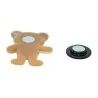 Magnetic Brooch Nude Bear Butterfly Beige Resin