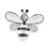 Silberne magnetische Bienen-Brosche mit Strass