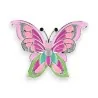 Magnetic Pink and Green Enameled Butterfly Brooch