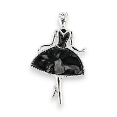 Magnetic Brooch Star Dancer Black & Silver