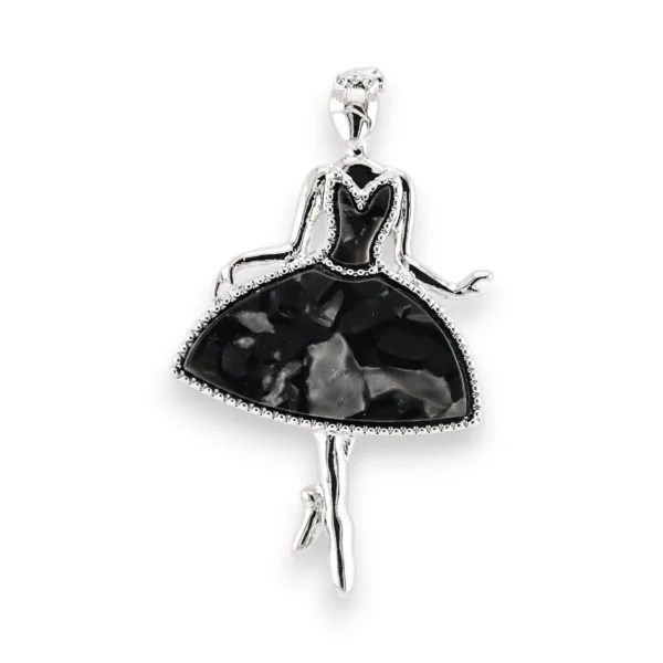 Magnetic Brooch Star Dancer Black & Silver