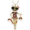 Collier Sautoir Chat Fashion | Bijou Fantaisie Original Pendentif Chat Élégant
