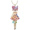 Collar dorado Gato Fantasía Vestido Floreado