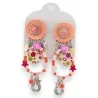 Brincos Ikita Boêmio Floral Coral