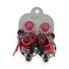 Boucles d'oreilles clips Ikita bohème rouges et violettes | Mode Tendance